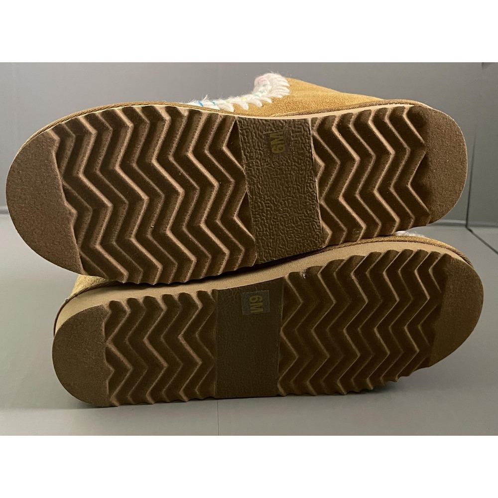 Wild Pair Jolenef Slippers Shoes Womens Size 6 Chestnut Suede Faux Fur Bootie - Picture 6 of 9
